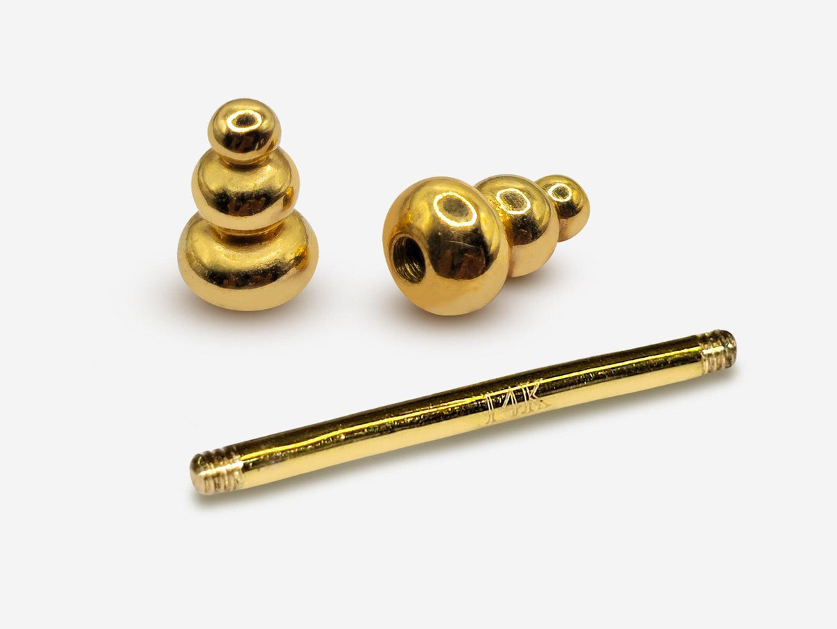 14K Gold Barbell Nipple Piercing: 14G Body Jewelry