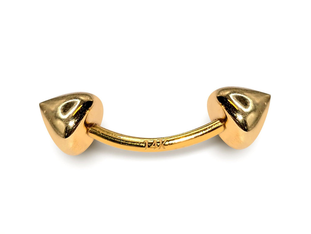 14K Gold Cone Eyebrow Barbell: 16G Curved Body Piercing
