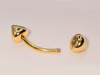 14K Gold Cone Eyebrow Barbell: 16G Curved Body Piercing