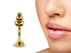 14K Gold Labret Stud: Unique Lip & Tragus Piercing Jewelry