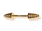 14K Gold Dumbbell Barbell Piercing: 16G Nipple Jewelry