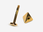 14K Gold Spike Labret Stud: Pyramid Lip & Tragus Piercing (14G)