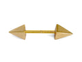 14K Gold Spike Barbell Piercing: 16G Nipple Jewelry