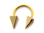 14K Gold Pyramid Spike Septum Ring: 16G Horseshoe Barbell