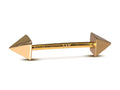 14K Gold Pyramid Barbell: 14G Nipple Piercing Jewelry