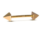 14K Gold Pyramid Barbell: 14G Nipple Piercing Jewelry