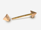 14K Gold Pyramid Barbell: 14G Nipple Piercing Jewelry