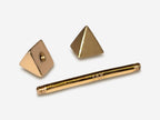 14K Gold Pyramid Barbell: 14G Nipple Piercing Jewelry