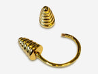 14K Gold Septum Ring: 16G Horseshoe Barbell with Dumbbell Design