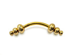 14K Gold Eyebrow Piercing: Unique Curved Barbell, 14G Body Jewelry