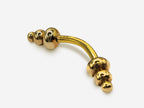 14K Gold Eyebrow Piercing: Unique Curved Barbell, 14G Body Jewelry
