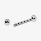 14K White Gold Industrial Barbell Piercing: 14G/16G Scaffold Earring