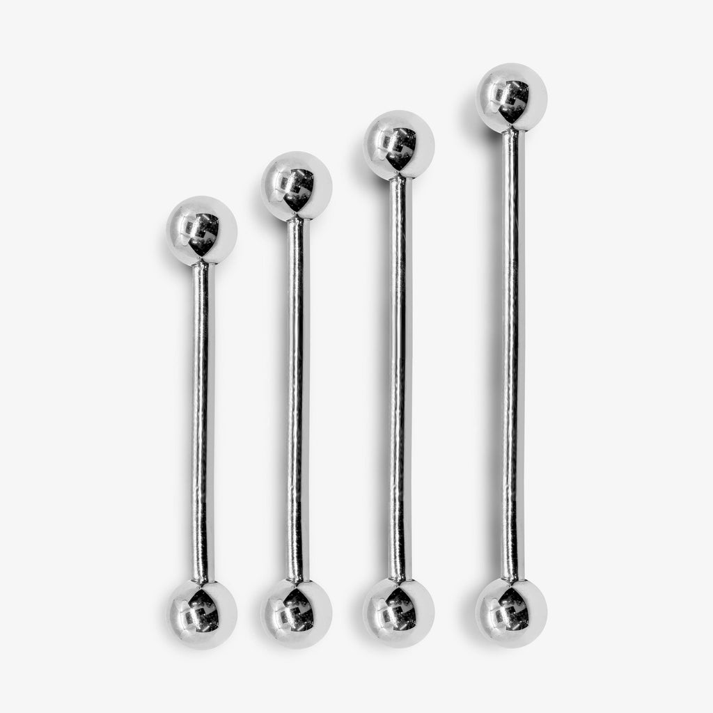 14K White Gold Industrial Barbell Piercing: 14G/16G Scaffold Earring