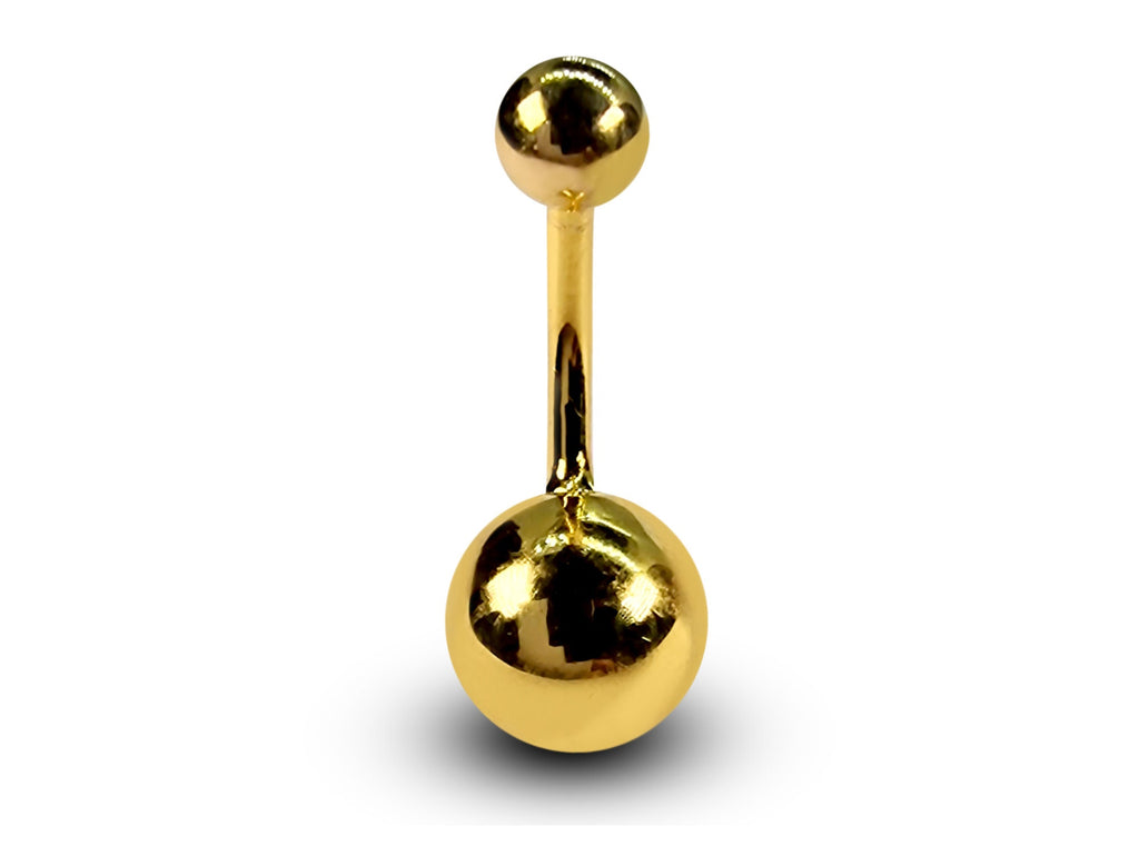 14K Solid Gold Belly Ring: Lightweight Navel Piercing, 14G