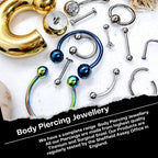 Titanium Belly Bar: 16g Curved Barbell Piercing with Custom Ball