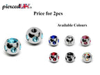 Multi Crystal Ball Attachment: Surgical Steel Piercing Parts (2pcs)
