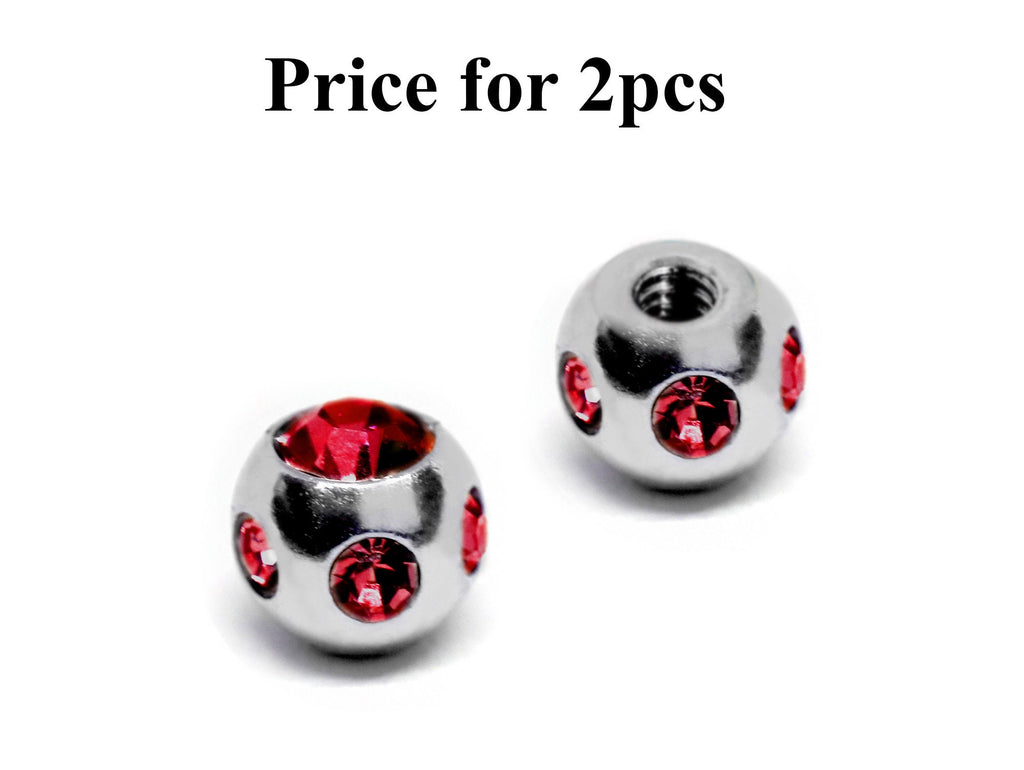 Multi Crystal Ball Attachment: Surgical Steel Piercing Parts (2pcs)