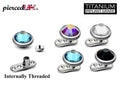 Titanium Dermal Piercing: 14g Pyramid Gem Micro Dermal Anchor