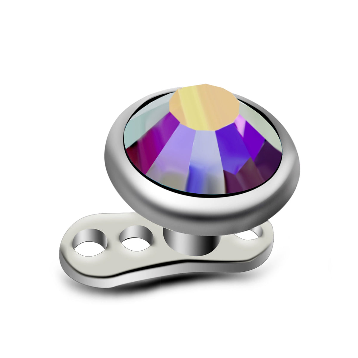 Titanium Dermal Piercing: 14g Pyramid Gem Micro Dermal Anchor