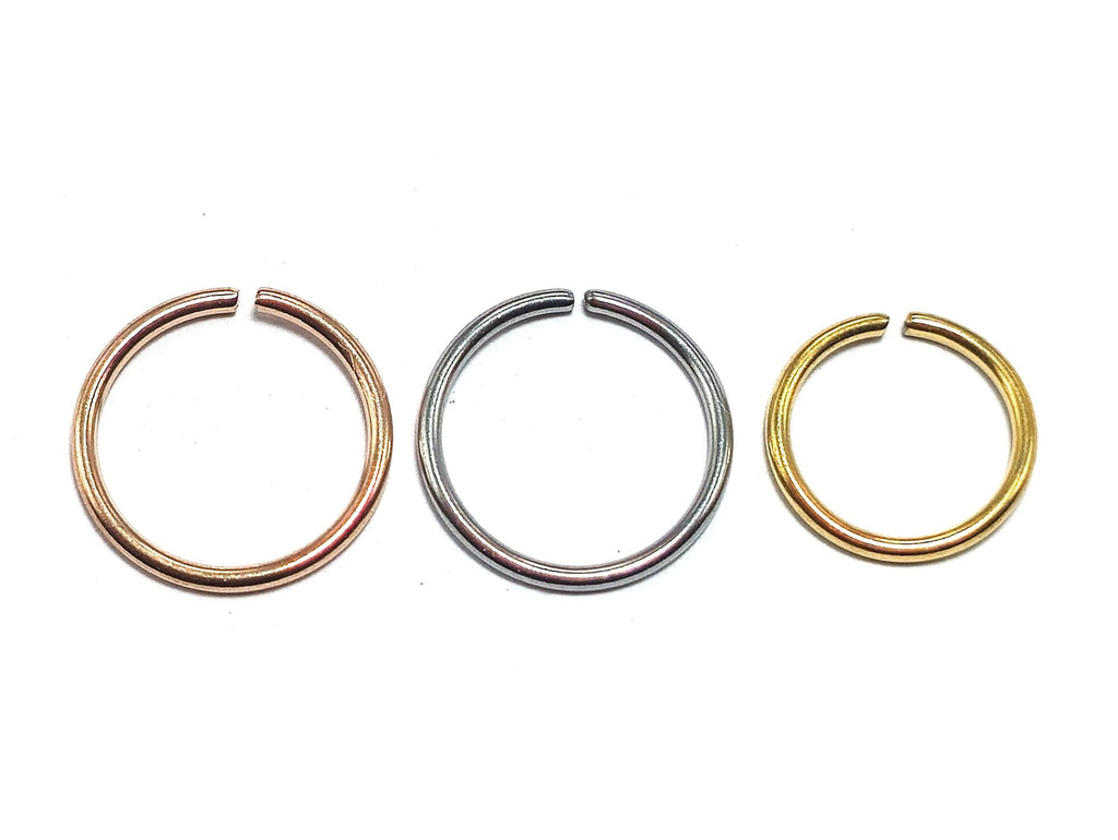 14K Solid Gold Nose Ring: Tiny Infinite Hoop (20g-14g)