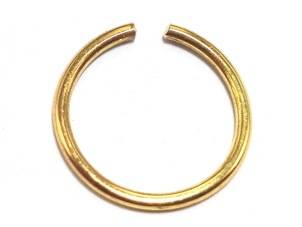 14K Solid Gold Nose Ring: Tiny Infinite Hoop (20g-14g)