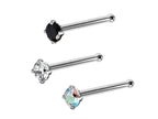 CZ Crystal Nose Bone Stud: 18g Surgical Steel Nose Pin