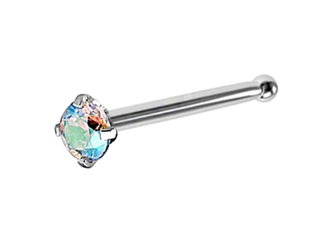 CZ Crystal Nose Bone Stud: 18g Surgical Steel Nose Pin