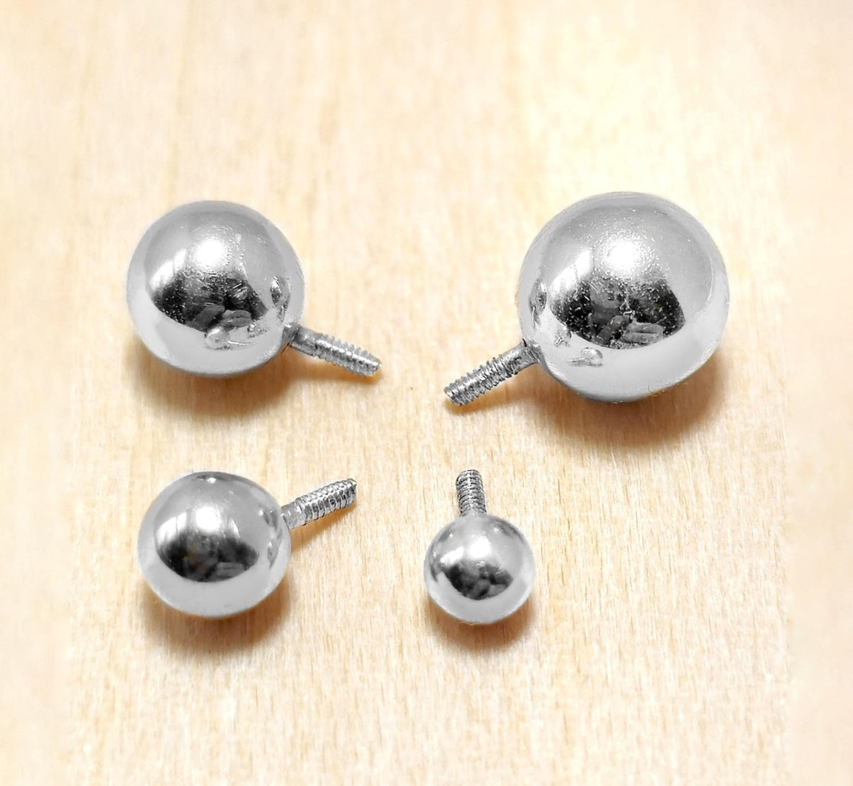 14K White Gold Piercing Ball Replacement: Internally Threaded Body Jewelry