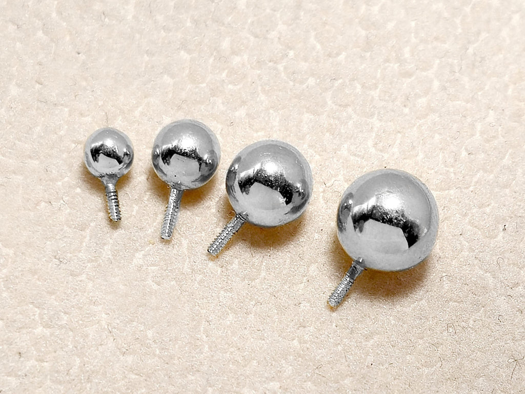 14K White Gold Piercing Ball Replacement: Internally Threaded Body Jewelry