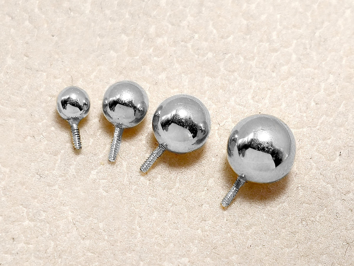 14K White Gold Piercing Ball Replacement: Internally Threaded Body Jewelry