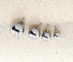 14K White Gold Piercing Ball Replacement: Internally Threaded Body Jewelry