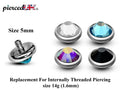 14g Surgical Steel Piercing Attachment: 5mm Internally Threaded (2pcs)