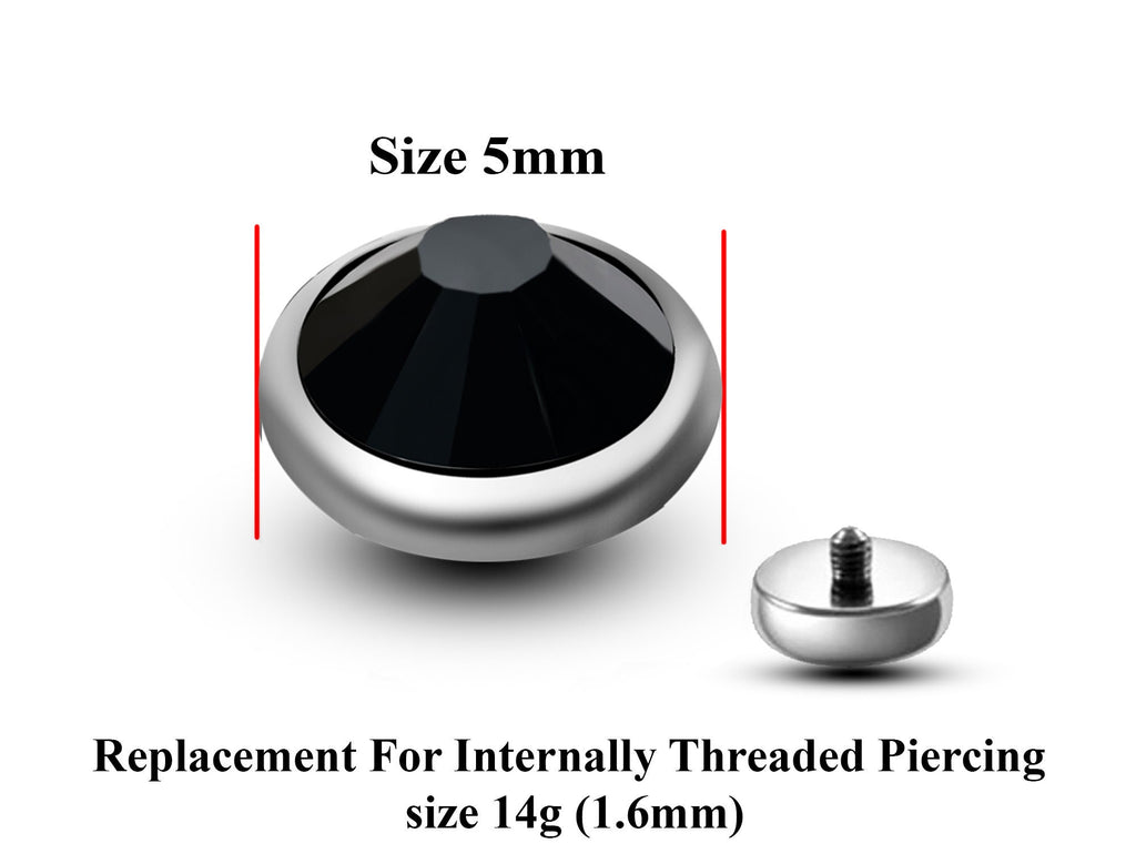 14g Surgical Steel Piercing Attachment: 5mm Internally Threaded (2pcs)