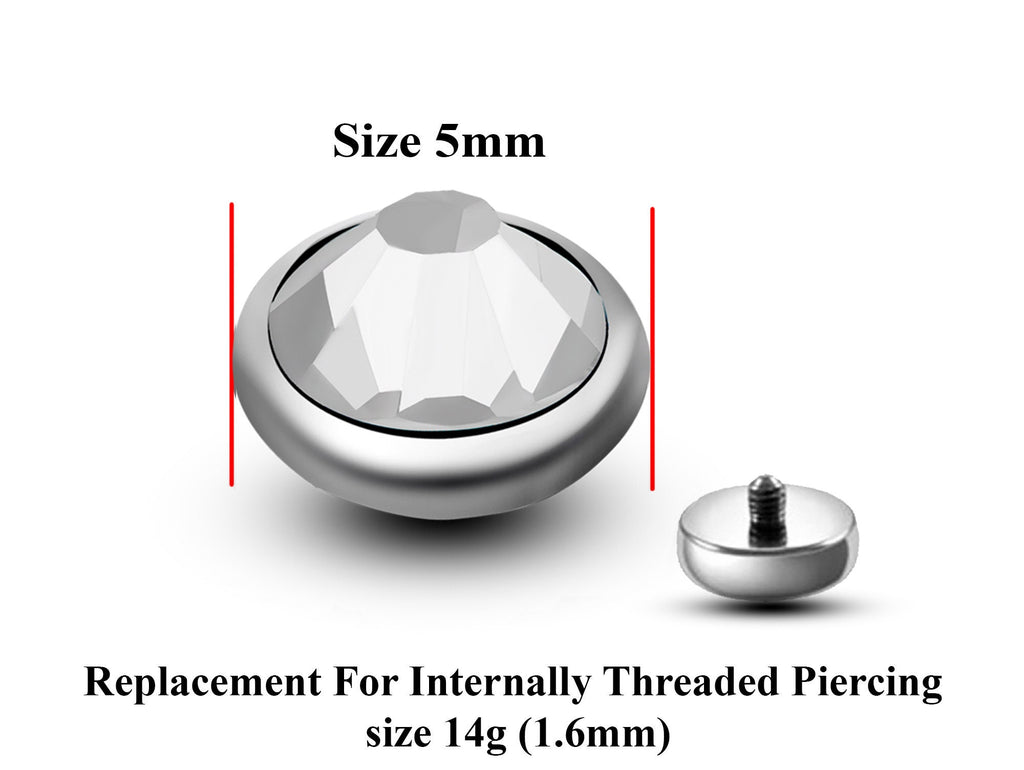 14g Surgical Steel Piercing Attachment: 5mm Internally Threaded (2pcs)