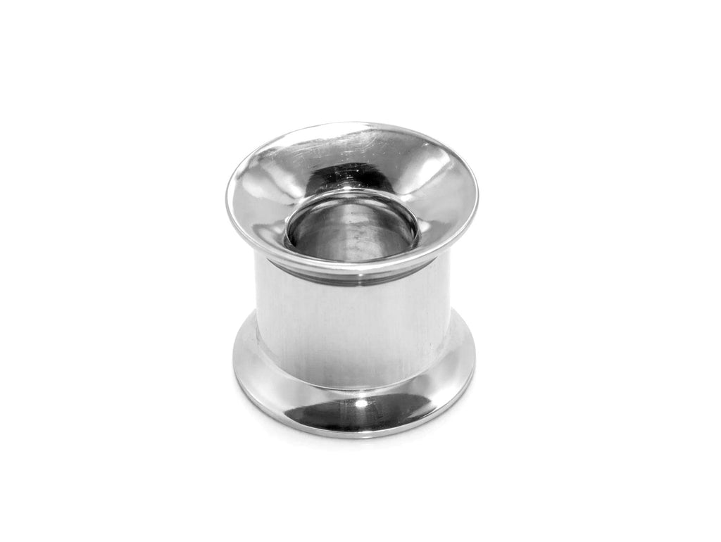 Silver Double Plug Screw Ear Gauges Stretching Kit - (1 piece)