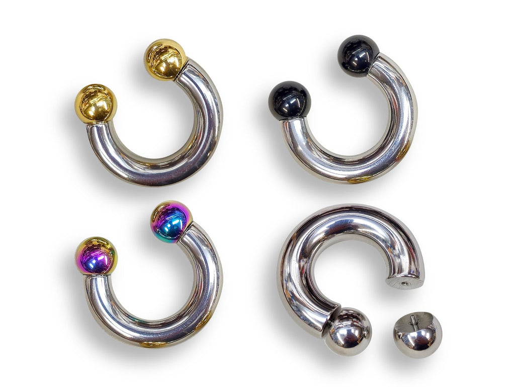 Surgical Steel Prince Albert Ring: Horseshoe Barbell Piercing, Custom Balls