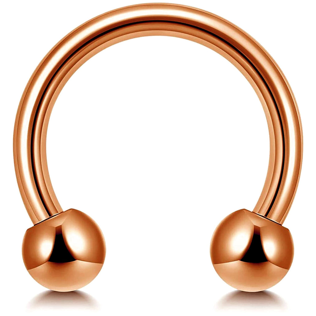 Surgical Steel Horseshoe Septum Ring: Circular Barbell Piercing (18G-14G)