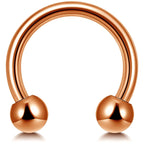 Surgical Steel Horseshoe Septum Ring: Circular Barbell Piercing (18G-14G)