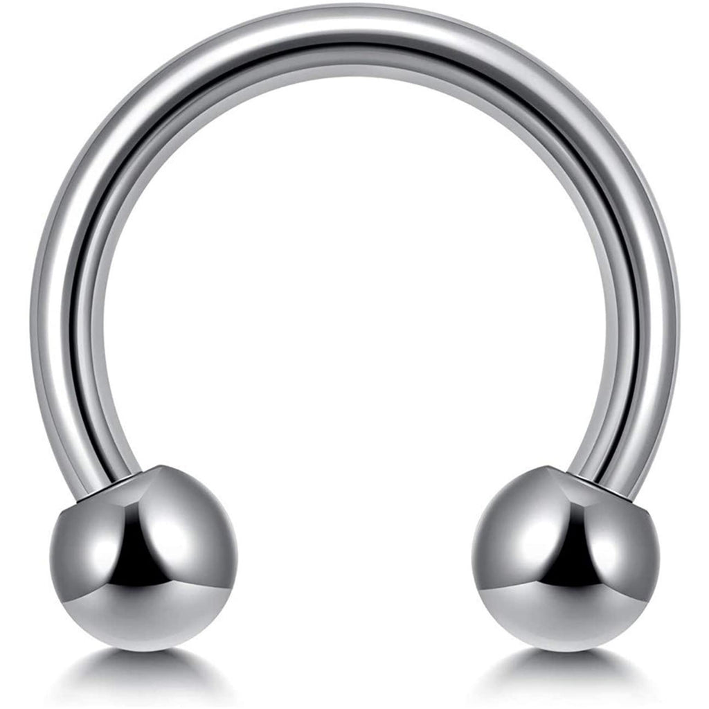 Surgical Steel Horseshoe Septum Ring: Circular Barbell Piercing (18G-14G)