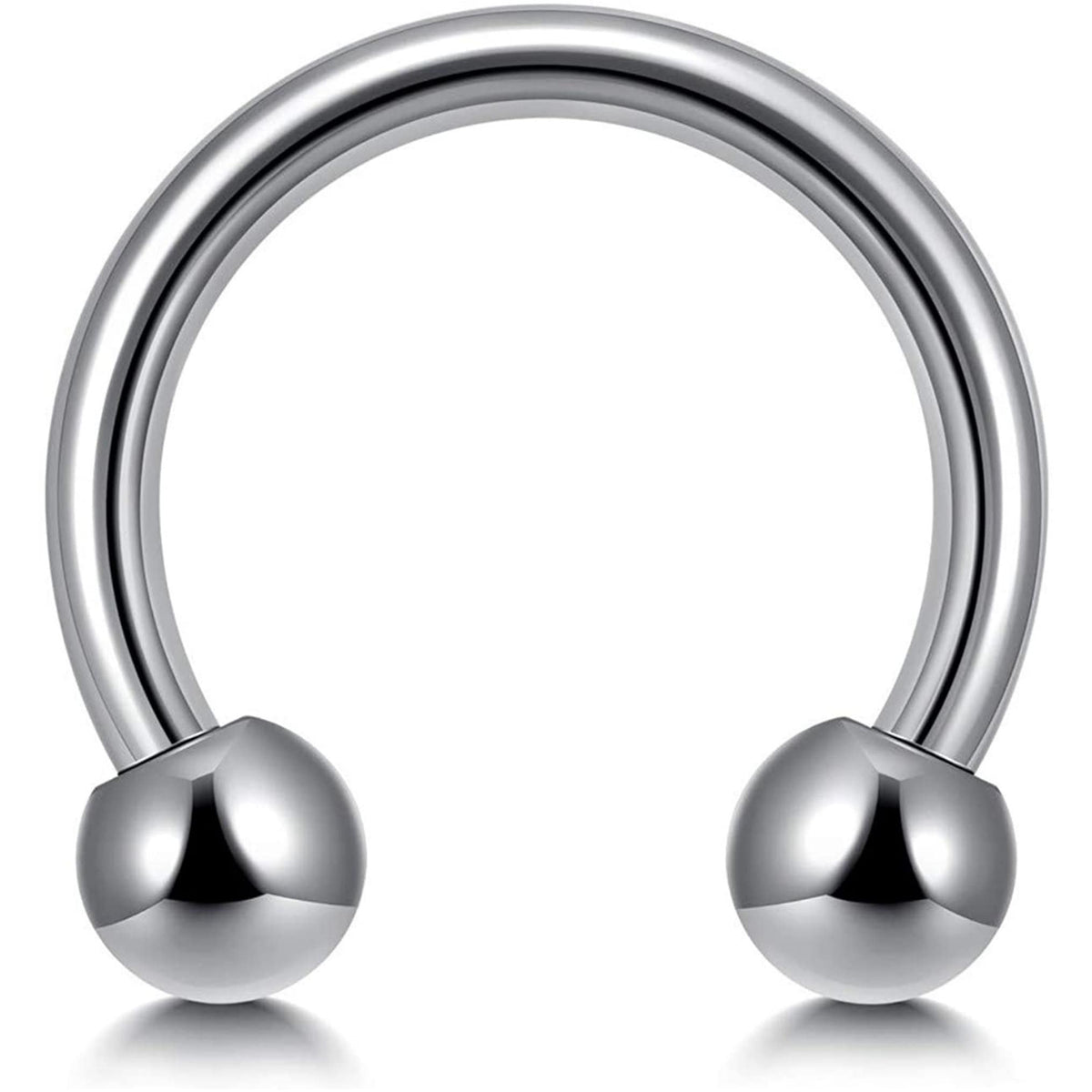 Surgical Steel Horseshoe Septum Ring: Circular Barbell Piercing (18G-14G)