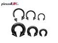 Black Spike Horseshoe Ring: Surgical Steel Septum Piercing (16G-00G)