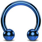 Surgical Steel Horseshoe Septum Ring: Circular Barbell Piercing (18G-14G)
