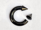 Black Spike Horseshoe Ring: Surgical Steel Septum Piercing (16G-00G)