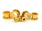 Gold Plated Titanium Ear Tunnel Plug: Threaded Gauges (00g to 12g)