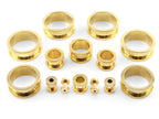 Gold Plated Titanium Ear Tunnel Plug: Threaded Gauges (00g to 12g)