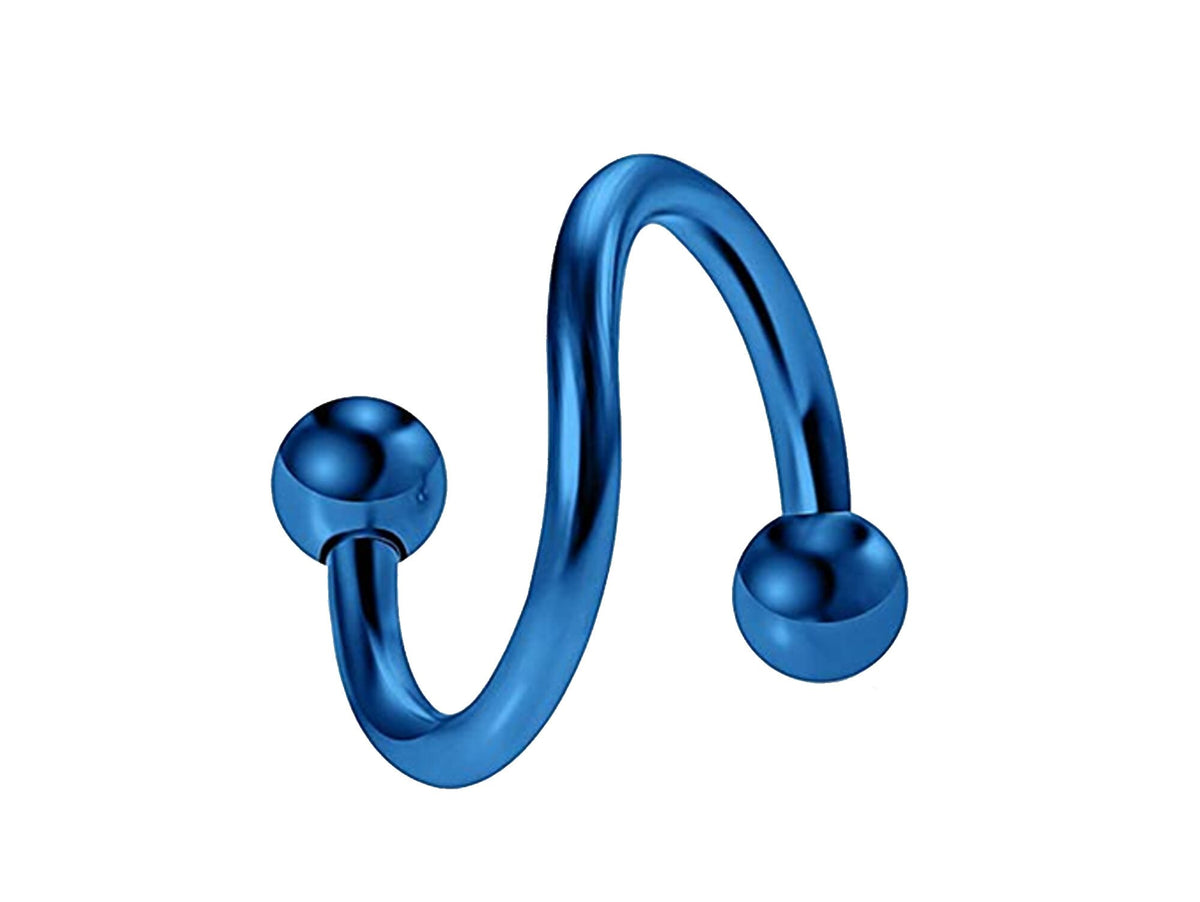 Spiral Barbell: 16g/14g Surgical Steel Eyebrow/Conch Piercing