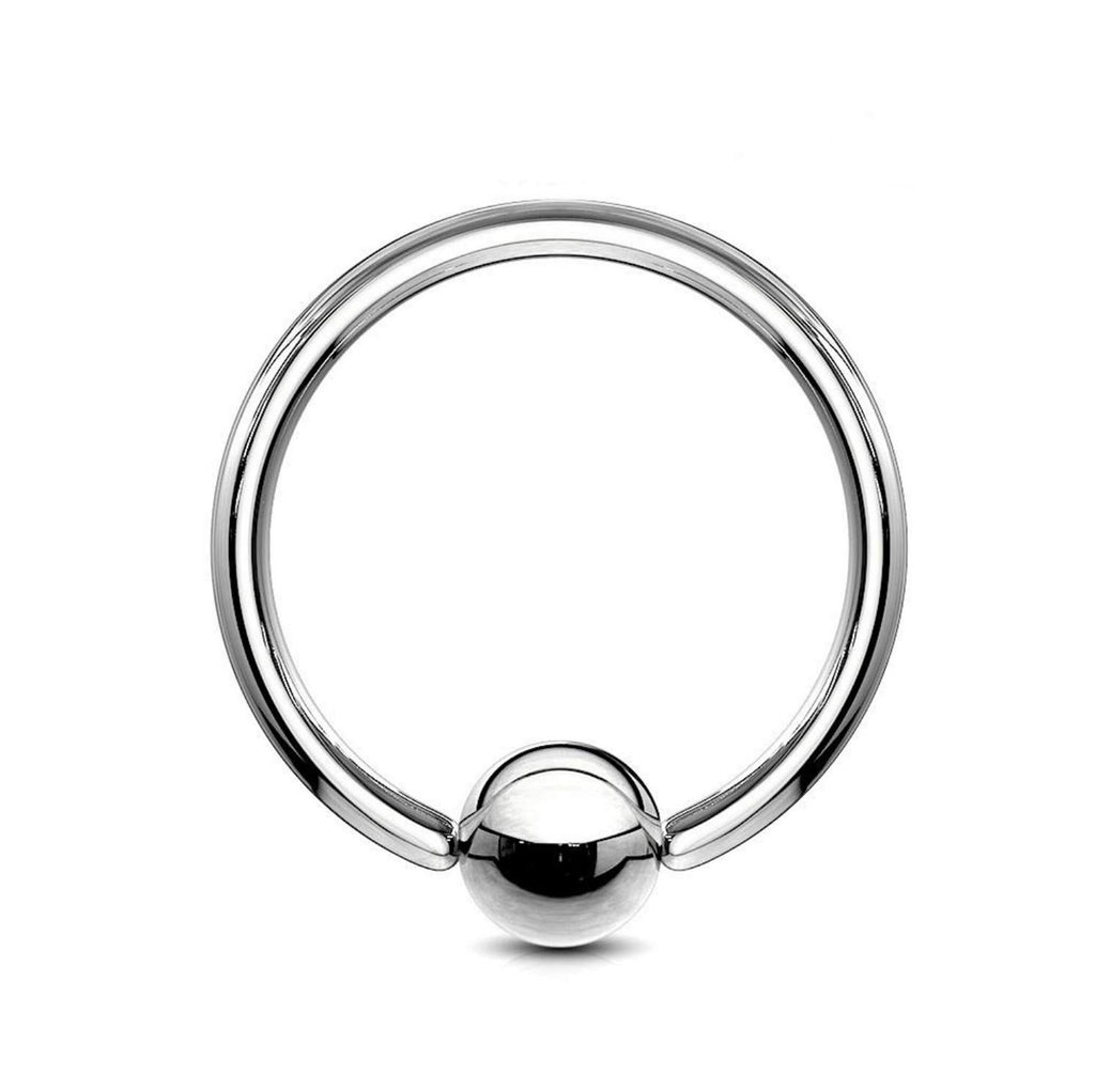Titanium Captive Bead Ring: Ear, Septum, Lip, Nipple Piercing (18g-0g)