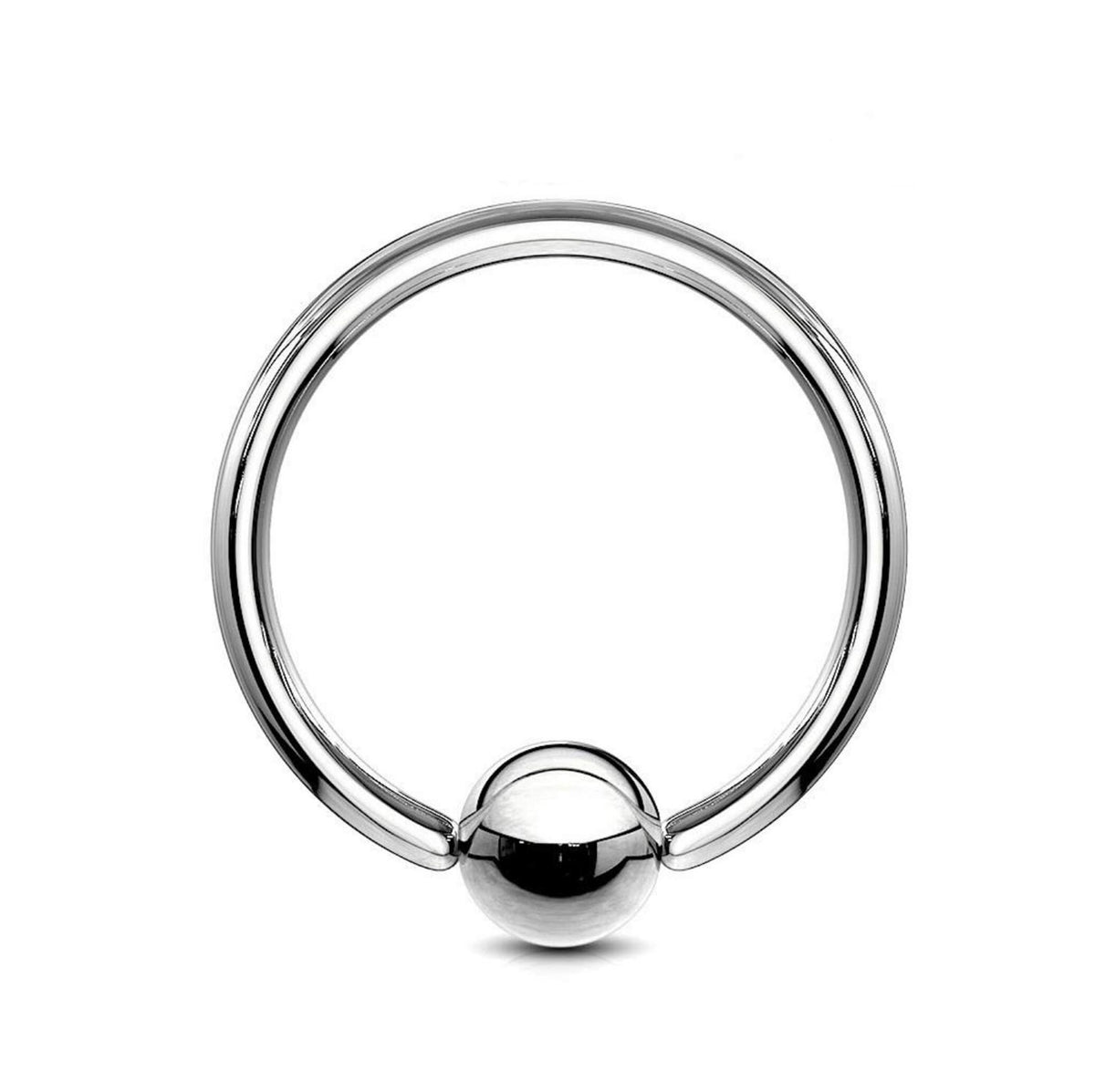 Titanium Captive Bead Ring: Ear, Septum, Lip, Nipple Piercing (18g-0g)