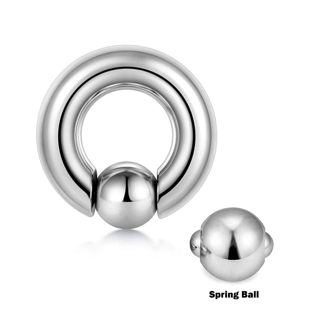 Titanium Captive Bead Ring: Ear, Septum, Lip, Nipple Piercing (18g-0g)