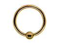 14K Gold Captive Bead Ring: BCR Body Piercing Jewelry